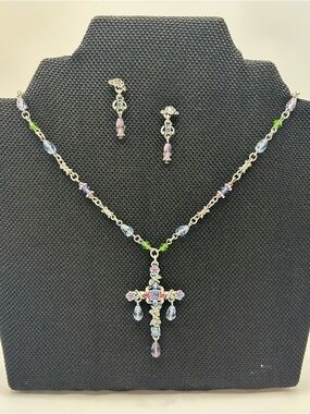 Juliet Cross Necklace & Earring Set